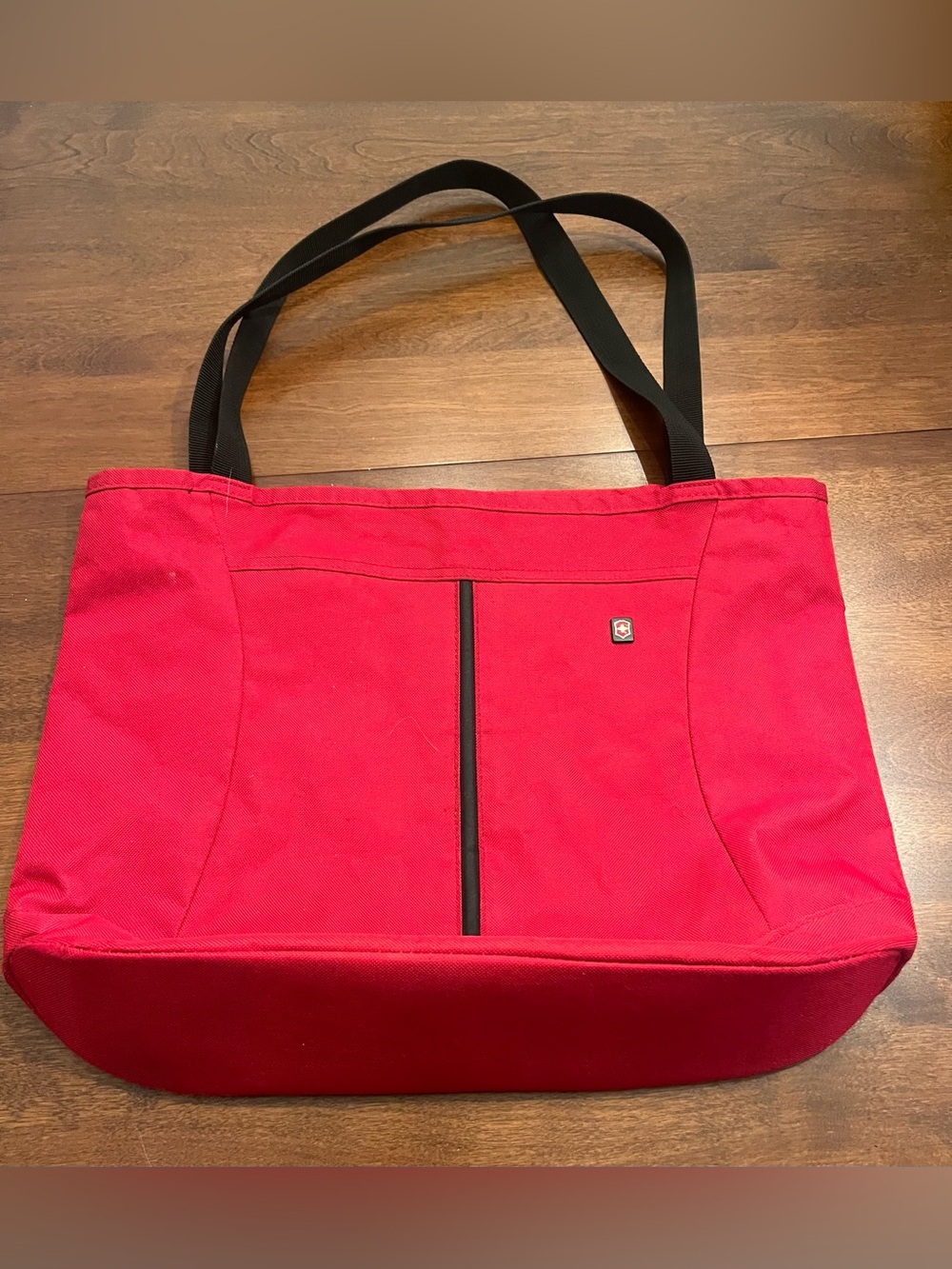 Red Swiss army Victorinox Canvas Tote Bag with Black Straps